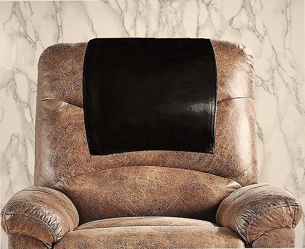 Recliner Headrest Cover Protector Chair for Leather Sofa Pieces Furniture Black